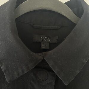 COS Black Collared Jacket - Size 4